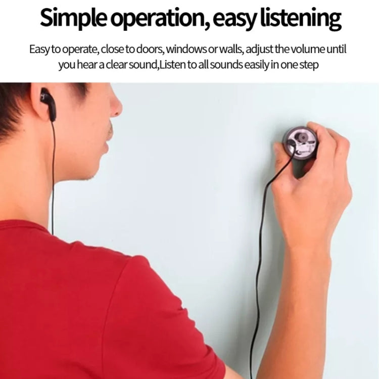 Powerful Audio Wiretap Listen Device Fold Ear Amplifier Wall Door Eavesdropping Surveillance with Earphone(Black) - Other Style by PMC Jewellery | Online Shopping South Africa | PMC Jewellery