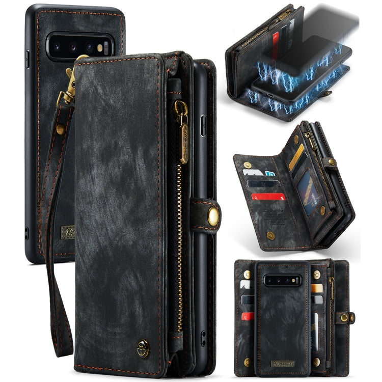 For Samsung Galaxy S10 CaseMe-008 Detachable Multifunctional Flip Leather Phone Case(Black) - Galaxy Phone Cases by CaseMe | Online Shopping South Africa | PMC Jewellery | Buy Now Pay Later Mobicred