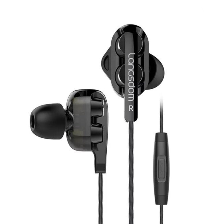 Langsdom Double Moving Coil with Wheat Headset(Black) - Bluetooth Earphone by Langsdom | Online Shopping South Africa | PMC Jewellery