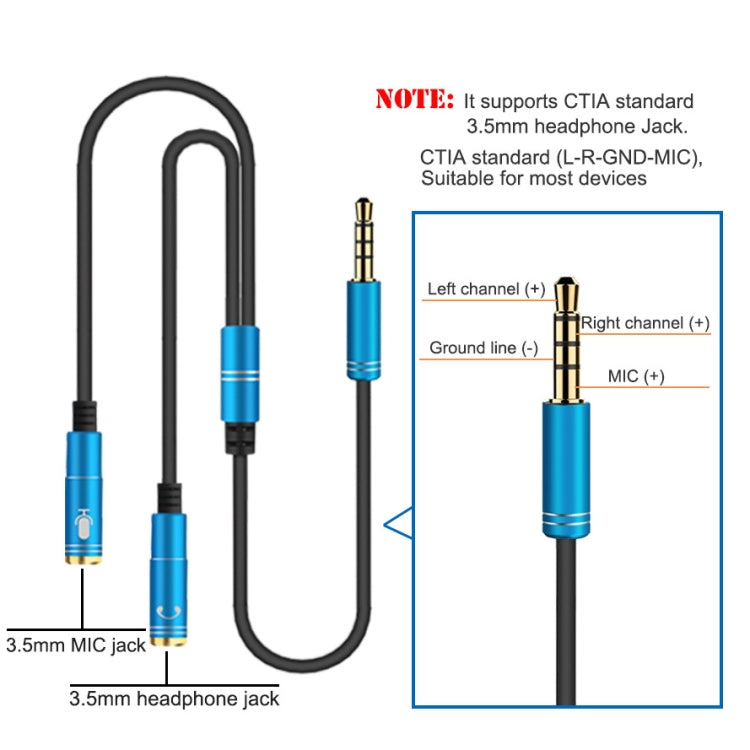 2 in 1 3.5mm Male to Double 3.5mm Female TPE High-elastic Audio Cable Splitter, Cable Length: 32cm(Black) - Cable & Splitter by PMC Jewellery | Online Shopping South Africa | PMC Jewellery