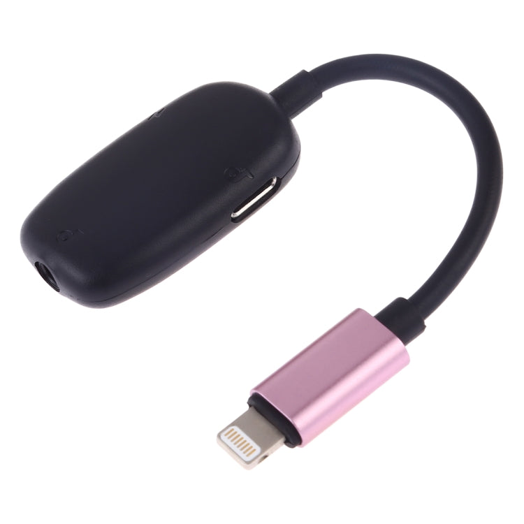 8 Pin to 8 Pin Charging Interface + 8 Pin Earphone Interface + 3.5mm Audio Interface Earphone Adapter(Pink) - Earphone Adapter by PMC TechLife | Online Shopping South Africa | PMC TechLife
