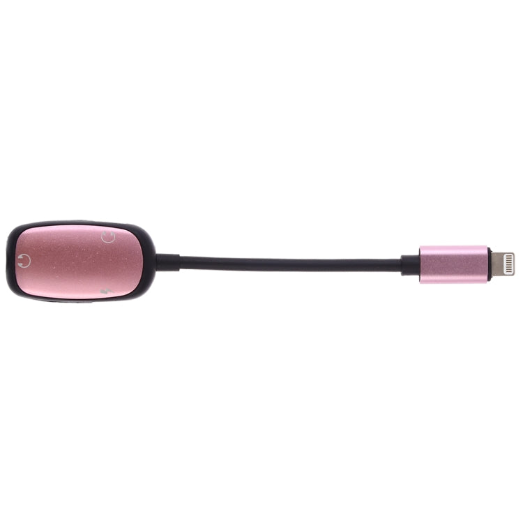 8 Pin to 8 Pin Charging Interface + 8 Pin Earphone Interface + 3.5mm Audio Interface Earphone Adapter(Pink) - Earphone Adapter by PMC TechLife | Online Shopping South Africa | PMC TechLife