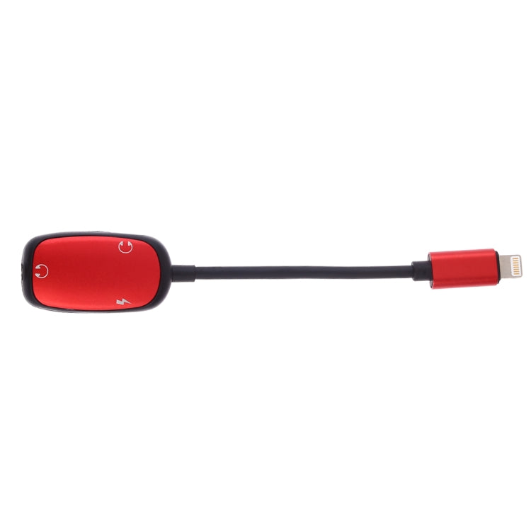8 Pin to 8 Pin Charging Interface + 8 Pin Earphone Interface + 3.5mm Audio Interface Earphone Adapter(Red) - Earphone Adapter by PMC TechLife | Online Shopping South Africa | PMC TechLife