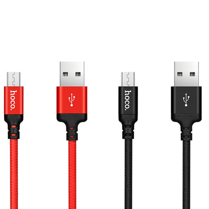 hoco X14 2m Nylon Braided Aluminium Alloy Micro USB to USB Data Sync Charging Cable(Black) - Micro USB Cable by hoco | Online Shopping South Africa | PMC Jewellery | Buy Now Pay Later Mobicred