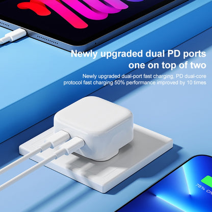 ROCK T58 35W Dual USB-C / Type-C Ports PD Charger, UK Plug - USB Charger by ROCK | Online Shopping South Africa | PMC Jewellery