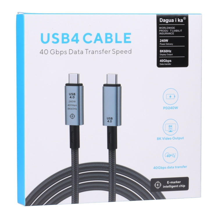 40Gbps 8K USB-C/Type-C to USB-C/Type-C Video Cable Compatible with USB 4, Length: 1m(Black) - Video & Audio Cable by PMC Jewellery | Online Shopping South Africa | PMC Jewellery