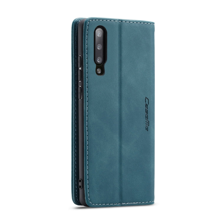 CaseMe-013 Multifunctional Retro Frosted Horizontal Flip Leather Case for Galaxy A70, with Card Slot & Holder & Zipper Wallet & Photo Frame(Blue) - Galaxy Phone Cases by CaseMe | Online Shopping South Africa | PMC Jewellery | Buy Now Pay Later Mobicred