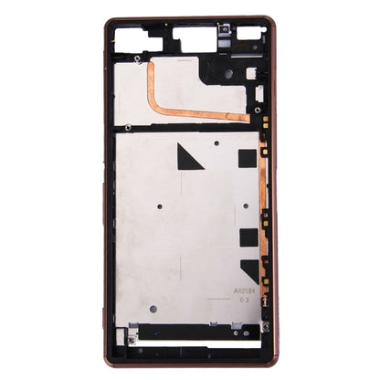 Single SIM Front Housing LCD Frame Bezel for Sony Xperia Z3(Brown) - Frame Bezel Plate by PMC Jewellery | Online Shopping South Africa | PMC Jewellery