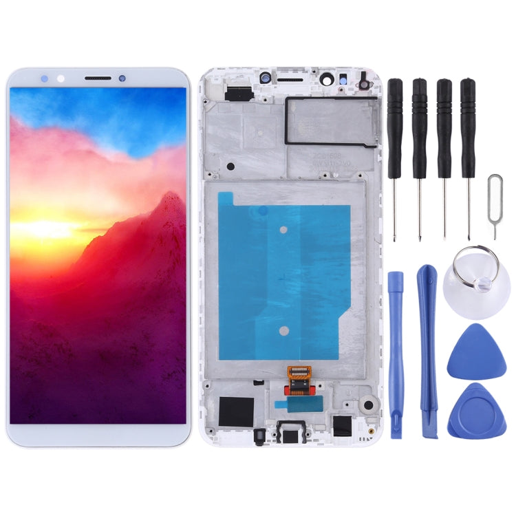 OEM LCD Screen for Huawei Y7 (2018) Digitizer Full Assembly with Frame (White) - free shipping - PMC TechLife - Order now!