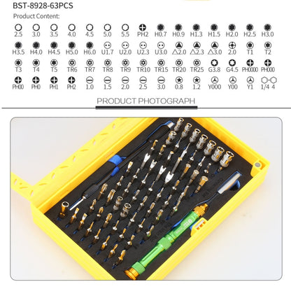 BEST BST-8928 Screwdriver Magnetic Bit Driver Kit 63 in 1 Professional Screwdrivers Set - Screwdriver Set by BEST | Online Shopping South Africa | PMC Jewellery