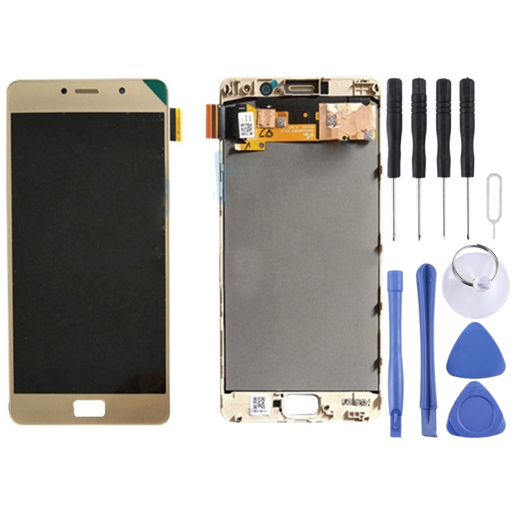 OEM LCD Screen for Lenovo Vibe P2 / P2a42 / P2c72 Digitizer Full Assembly with Frame (Gold) - free shipping - PMC TechLife - Order now!