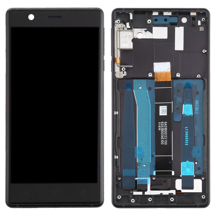 TFT LCD Screen for Nokia 3 TA-1032 Digitizer Full Assembly with Frame & Side Keys (Black) - LCD Screen by PMC Jewellery | Online Shopping South Africa | PMC Jewellery