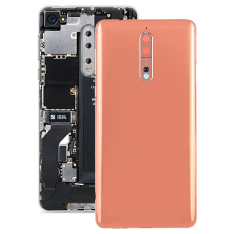 Battery Back Cover with Camera Lens & Side Keys for Nokia 8(Orange) - Back Cover by PMC Jewellery | Online Shopping South Africa | PMC Jewellery