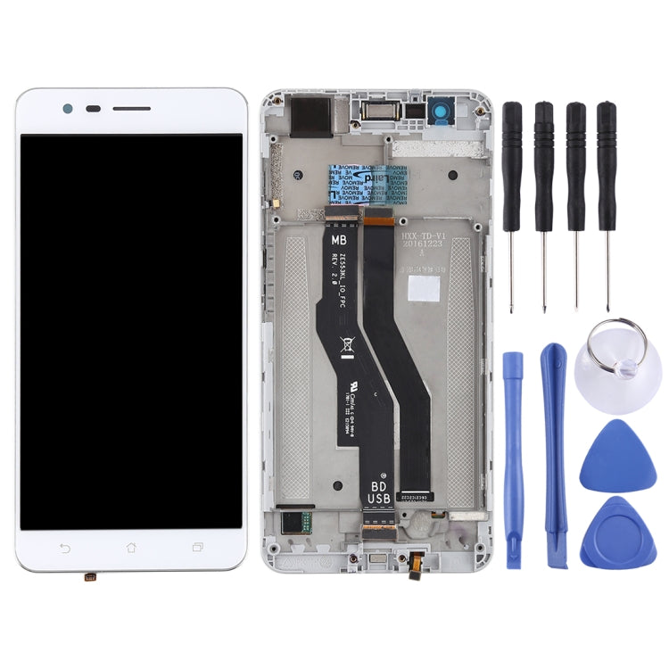 OEM LCD Screen for Asus Zenfone 3 Zoom ZE553KL Digitizer Full Assembly with Frame（White) - LCD Screen by PMC Jewellery | Online Shopping South Africa | PMC Jewellery