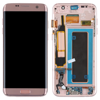 Original Super AMOLED Material LCD Screen and Digitizer Full Assembly(with Frame / Charging Port Flex Cable / Power Button Flex Cable / Volume Button Flex Cable) for Galaxy S7 Edge / G935F / G935FD(Rose Gold) - LCD Screen by PMC Jewellery | Online Shopping South Africa | PMC Jewellery