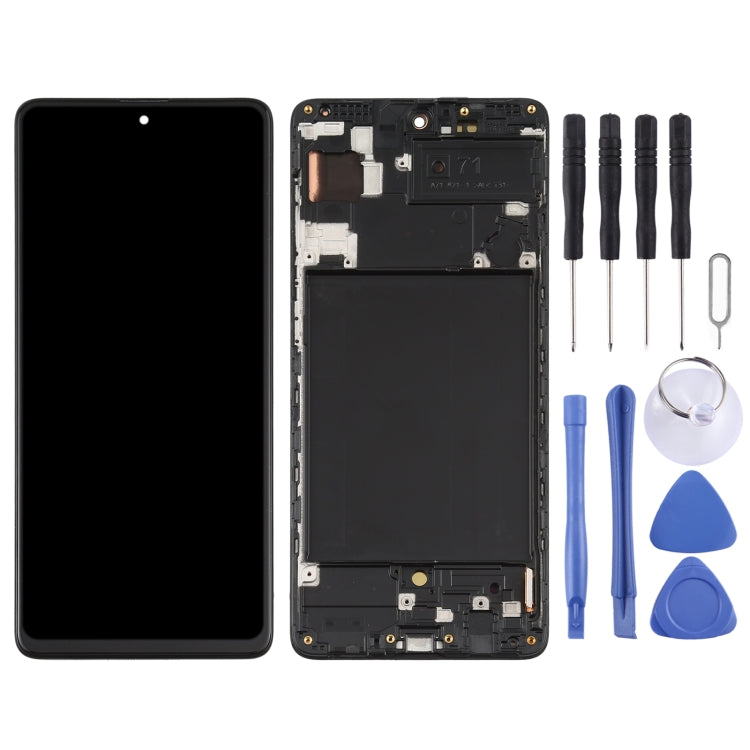 Original Super AMOLED LCD Screen for Galaxy A71 Digitizer Full Assembly with Frame (Black) - LCD Screen by PMC Jewellery | Online Shopping South Africa | PMC Jewellery