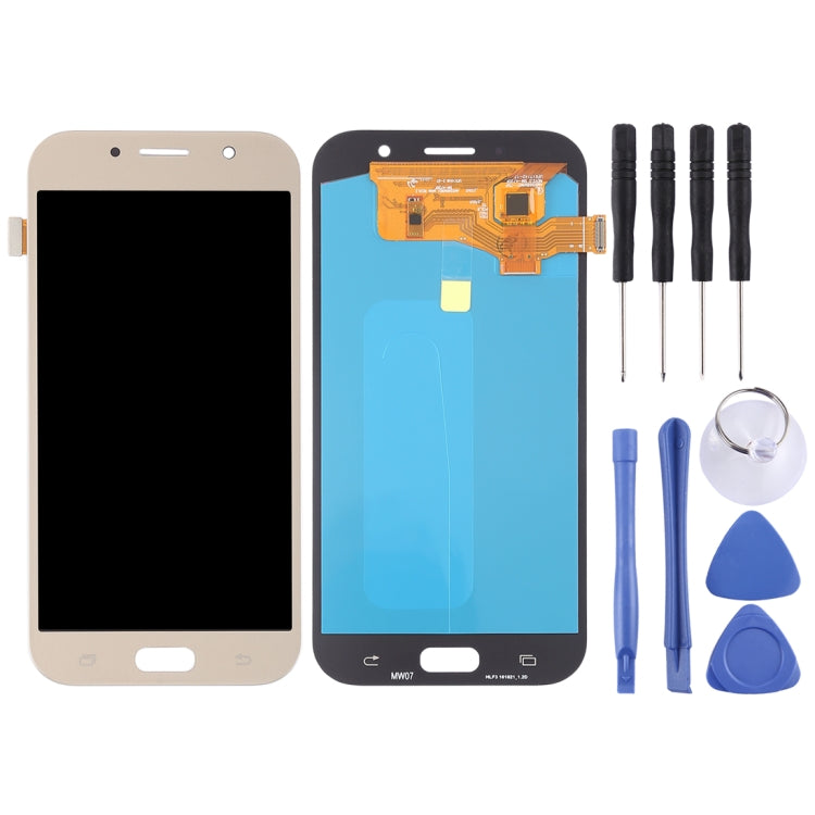 OLED LCD Screen for Galaxy A7 (2017), A720F, A720F/DS with Digitizer Full Assembly (Gold) - LCD Screen by PMC Jewellery | Online Shopping South Africa | PMC Jewellery