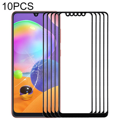 For Samsung Galaxy A31 10pcs Front Screen Outer Glass Lens (Black) - Outer Glass Lens by PMC Jewellery | Online Shopping South Africa | PMC Jewellery