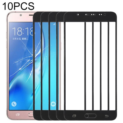 For Samsung Galaxy J5 (2016) / J510FN / J510F / J510G / J510Y / J510M 10pcs Front Screen Outer Glass Lens (Black) - Outer Glass Lens by PMC Jewellery | Online Shopping South Africa | PMC Jewellery