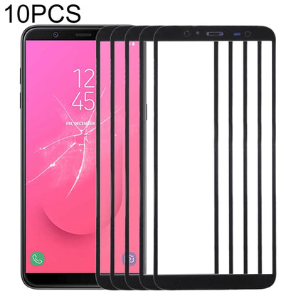 For Samsung Galaxy J8, J810F/DS, J810Y/DS, J810G/DS  10pcs Front Screen Outer Glass Lens (Black) - Outer Glass Lens by PMC Jewellery | Online Shopping South Africa | PMC Jewellery