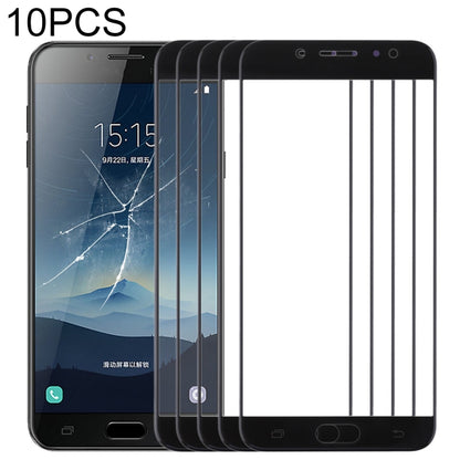 For Samsung Galaxy C8 / C7100, C7(2017) / J7+, C710F/DS 10pcs Front Screen Outer Glass Lens (Black) - Outer Glass Lens by PMC Jewellery | Online Shopping South Africa | PMC Jewellery