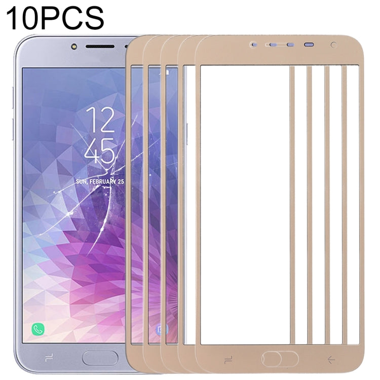 For Samsung Galaxy J4 (2018) 10pcs Front Screen Outer Glass Lens (Gold) - Outer Glass Lens by PMC Jewellery | Online Shopping South Africa | PMC Jewellery