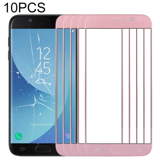 For Samsung Galaxy J5 (2017) / J530 10pcs Front Screen Outer Glass Lens (Rose Gold) - Outer Glass Lens by PMC Jewellery | Online Shopping South Africa | PMC Jewellery