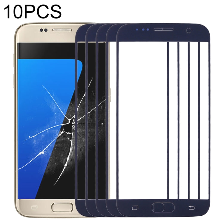 For Samsung Galaxy S7 / G930 10pcs Front Screen Outer Glass Lens (Black) - Outer Glass Lens by PMC Jewellery | Online Shopping South Africa | PMC Jewellery