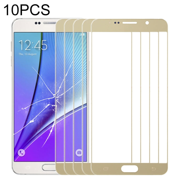 For Samsung Galaxy Note 5  10pcs Front Screen Outer Glass Lens (Gold) - Outer Glass Lens by PMC Jewellery | Online Shopping South Africa | PMC Jewellery