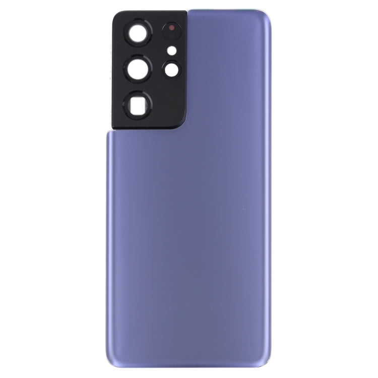 For Samsung Galaxy S21 Ultra 5G Battery Back Cover with Camera Lens Cover (Purple) - Back Cover by PMC Jewellery | Online Shopping South Africa | PMC Jewellery