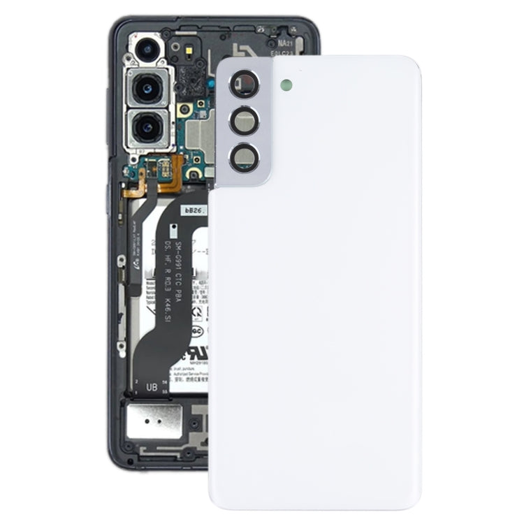 For Samsung Galaxy S21+ 5G Battery Back Cover with Camera Lens Cover (White) - Galaxy S Series Parts by PMC Jewellery | Online Shopping South Africa | PMC Jewellery | Buy Now Pay Later Mobicred