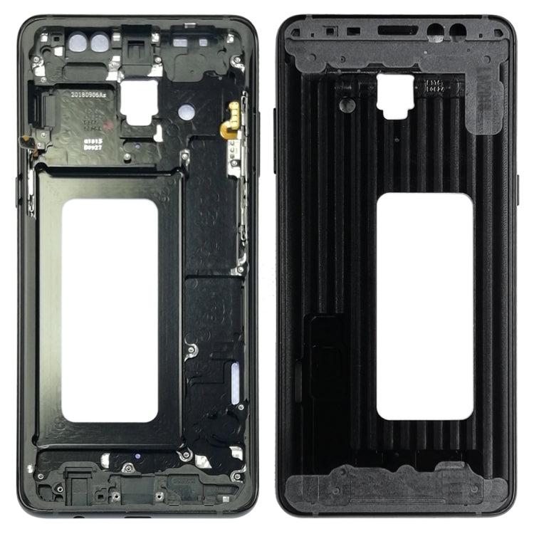 For Galaxy A8+ (2018), A730F, A730F/DS Front Housing LCD Frame Bezel Plate (Black) - Frame Bezel Plate by PMC Jewellery | Online Shopping South Africa | PMC Jewellery