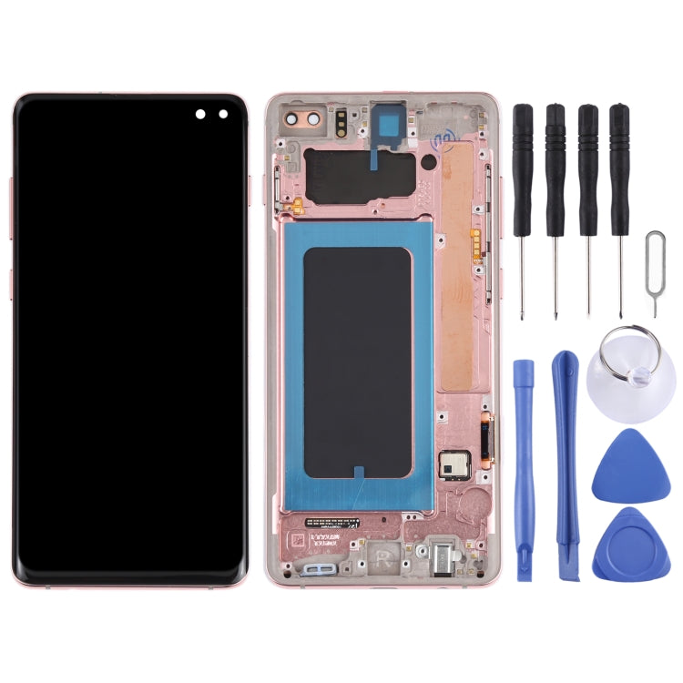 Original Super AMOLED LCD Screen for Samsung Galaxy S10+ Digitizer Full Assembly with Frame (Pink) - LCD Screen by PMC Jewellery | Online Shopping South Africa | PMC Jewellery