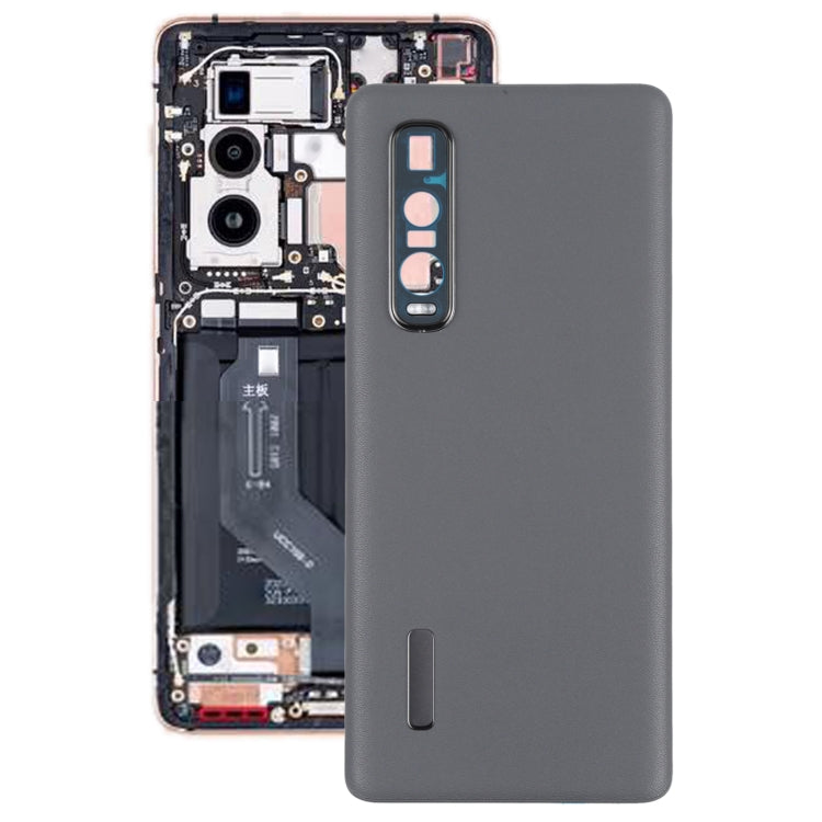 For OPPO Find X2 Pro CPH2025 PDEM30 Original Leather Material Battery Back Cover (Black) - Back Cover by PMC TechLife | Online Shopping South Africa | PMC TechLife