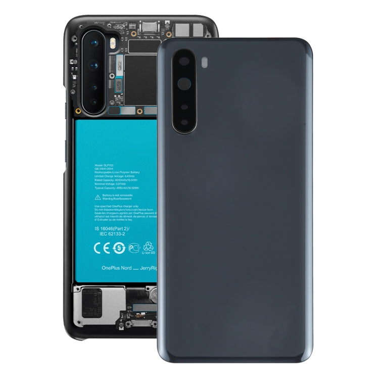 For OnePlus Nord Battery Back Cover with Camera Lens Cover (Grey) - Back Cover by PMC TechLife | Online Shopping South Africa | PMC TechLife