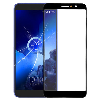 For Alcatel 1X (2019) 5008T 5008D 5008Y Front Screen Outer Glass Lens (Black) - Outer Glass Lens by PMC Jewellery | Online Shopping South Africa | PMC Jewellery