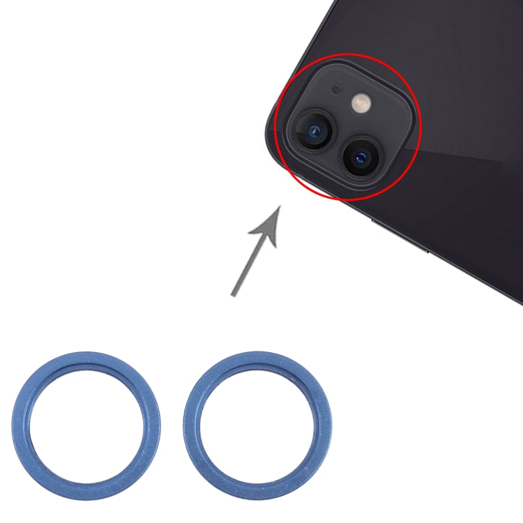 2 PCS Rear Camera Glass Lens Metal Outside Protector Hoop Ring for iPhone 13(Blue) - Camera Series by PMC TechLife | Online Shopping South Africa | PMC TechLife