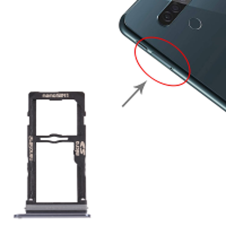 Nano SIM Card Tray + Nano SIM Card Tray / Micro SD Card Tray for LG G8S ThinQ LMG810, LM-G810, LMG810EAW (Black) - For LG by PMC Jewellery | Online Shopping South Africa | PMC Jewellery