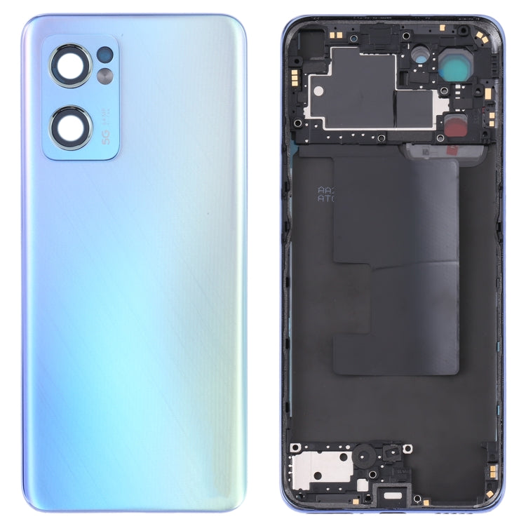 For OPPO Reno7 5G CPH2371 Battery Back Cover with Middle Frame (Blue) - Back Cover by PMC Jewellery | Online Shopping South Africa | PMC Jewellery