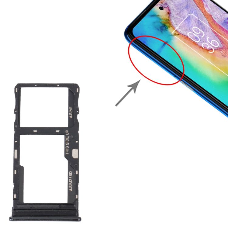 For TCL 20 5G Original SIM Card Tray + SIM / Micro SD Card Tray(Black) - For TCL by PMC TechLife | Online Shopping South Africa | PMC TechLife