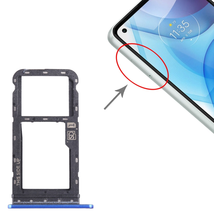 For Motorola Moto G Power 2021 SIM Card Tray + Micro SD Card Tray (Blue) - Card Socket by PMC TechLife | Online Shopping South Africa | PMC TechLife