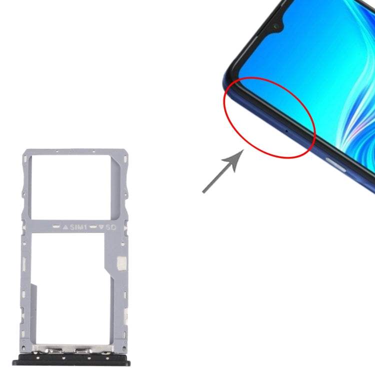 For TCL 20Y Original SIM Card Tray + Micro SD Card Tray (Black) - For TCL by PMC TechLife | Online Shopping South Africa | PMC TechLife | Buy Now Pay Later Mobicred