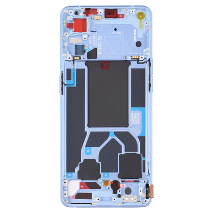 For OPPO Reno7 Pro 5G Front Housing LCD Frame Bezel Plate (Blue) - LCD Screen by PMC Jewellery | Online Shopping South Africa | PMC Jewellery