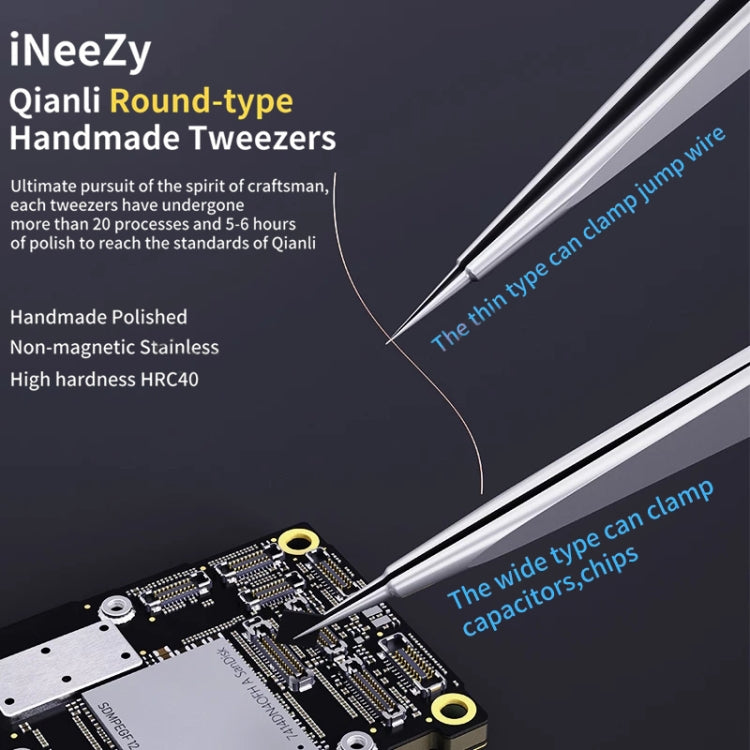 Qianli iNeezy YK-02 Stainless Steel Extra-sharp Thickened Tweezers Pointed Tweezers - Tweezers by QIANLI | Online Shopping South Africa | PMC Jewellery