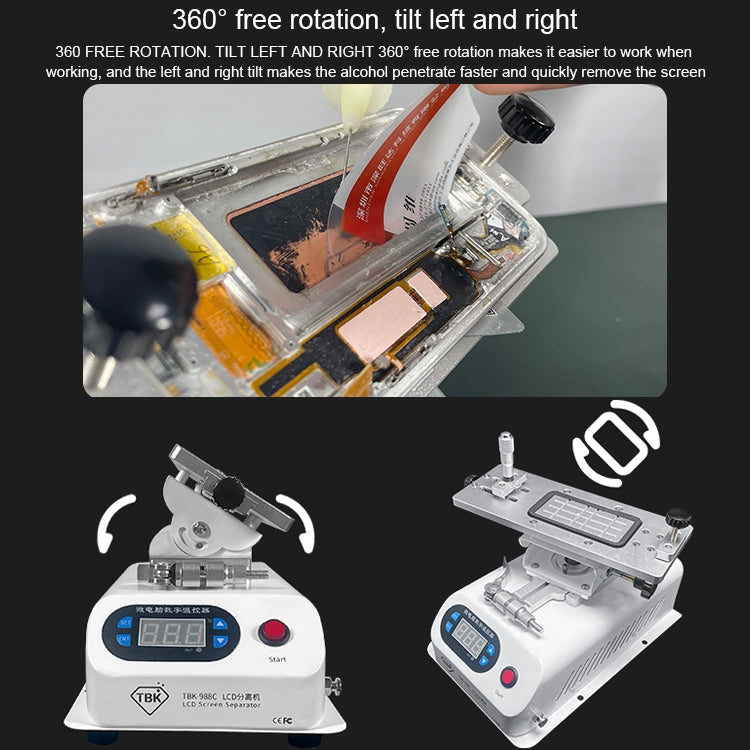 TBK 988C LCD Rotary Separator Middle Frame Remover - Separation Equipment by TBK | Online Shopping South Africa | PMC Jewellery