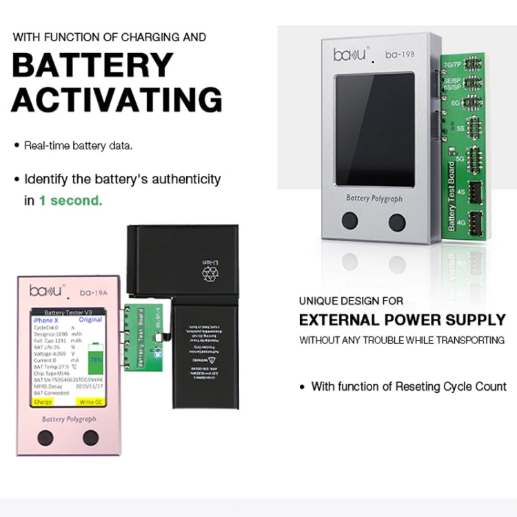 BAKU BA-19B Battery Polygraph for iPhone Battery (Grey) - free shipping - PMC TechLife - Order now!