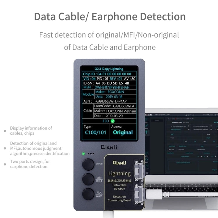 For iPhone 6 - 14 Pro Max 3 in 1 Qianli iCopy Plus 2.2 Repair Detection Programmer Set, Plug: US - free shipping - PMC TechLife - Order now!