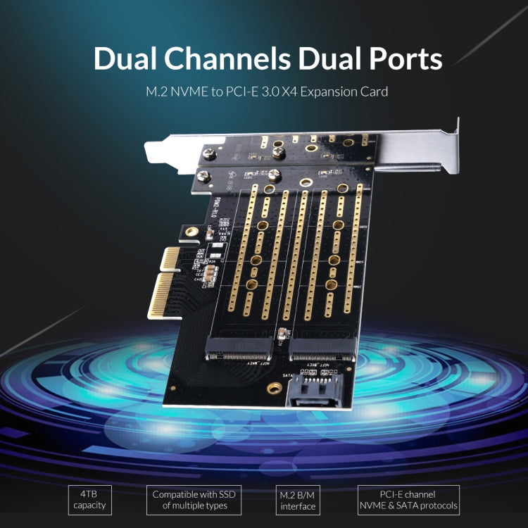 ORICO PDM2 M.2 NVME to PCI-E 3.0 X4 Expansion Card - free shipping - PMC TechLife - Order now!
