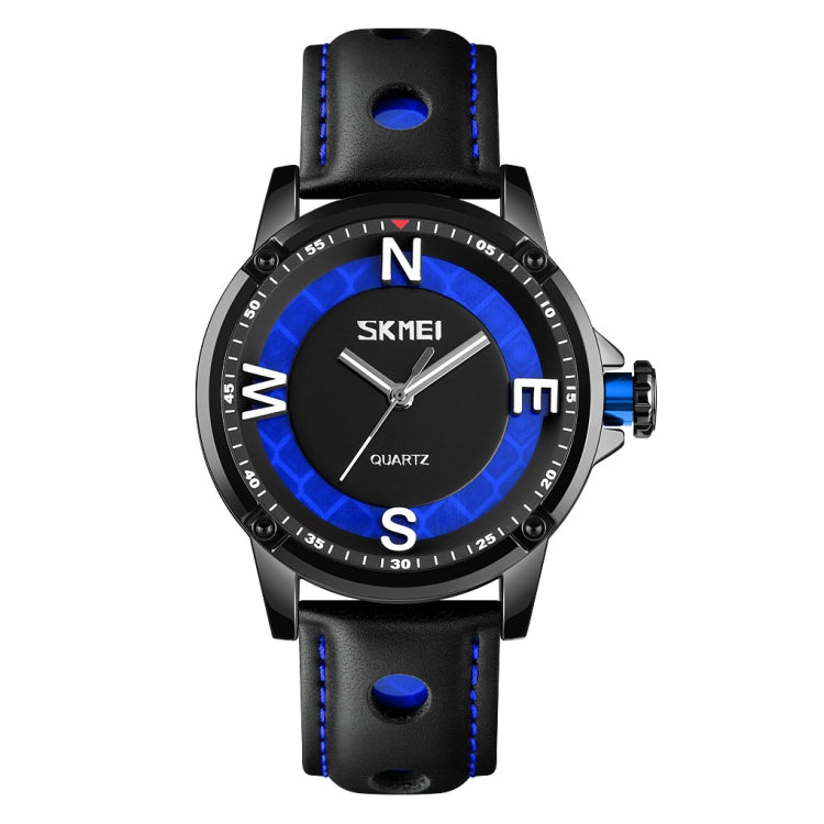 SKMEI 9211 Fashion Sports Stereo Dial Luminous Pointer Creative Watch Business Trend Men Quartz Watch(Blue) - Leather Strap Watches by SKMEI | Online Shopping South Africa | PMC Jewellery | Buy Now Pay Later Mobicred