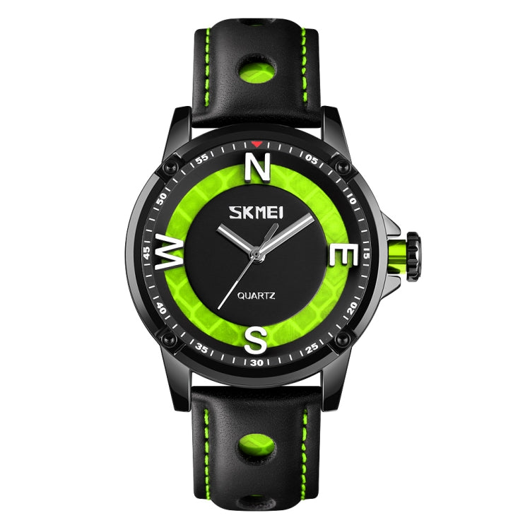 SKMEI 9211 Fashion Sports Stereo Dial Luminous Pointer Creative Watch Business Trend Men Quartz Watch(Green) - Leather Strap Watches by SKMEI | Online Shopping South Africa | PMC Jewellery | Buy Now Pay Later Mobicred